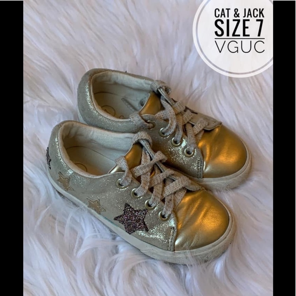 Cat and Jack gold star sneakers